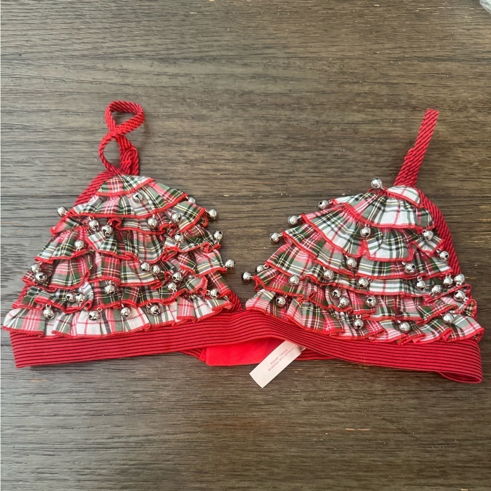 Victoria's Secret Jingle Festive Red Plaid Bralette Top small holiday Christmas - Picture 2 of 3